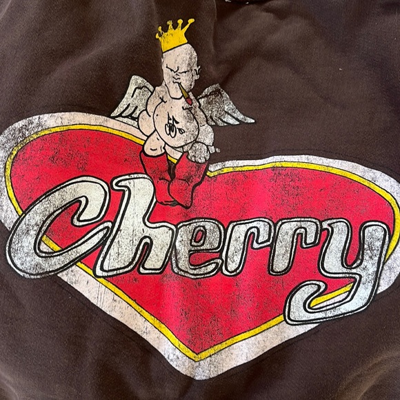 Cherry LA Tops - Cherry Sweatshirt, Brown. Size M unisex